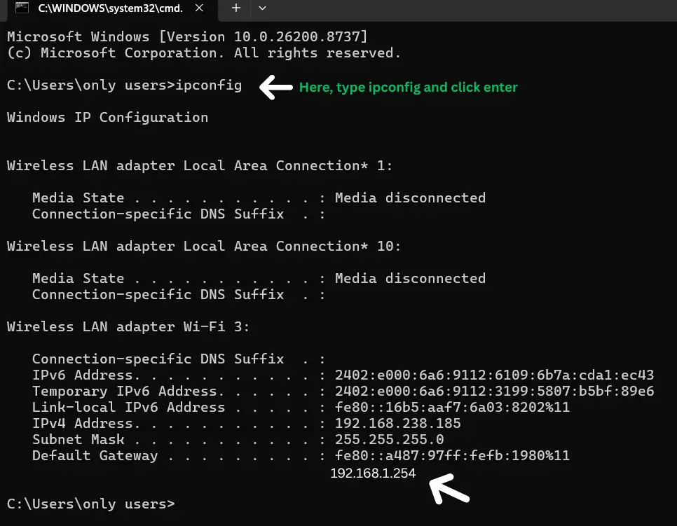 192.168.l.254 default ip login